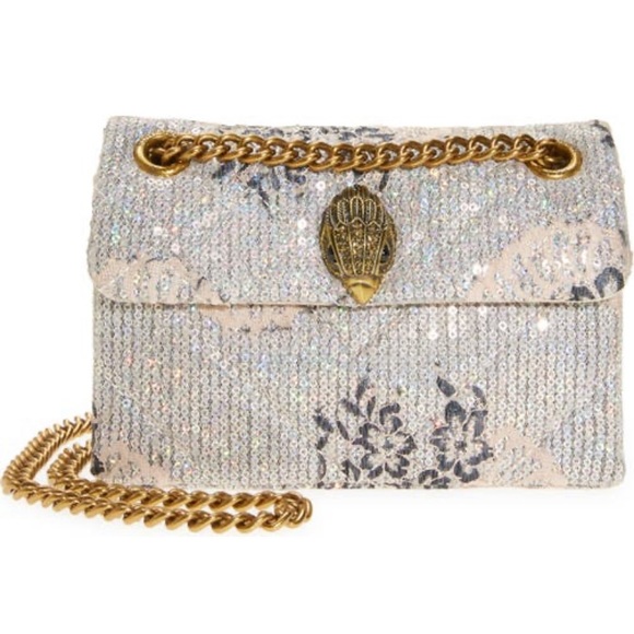 SOLD⛔️KURT GEIGER LONDON INBEDED Sequins floral Magnetic Flap Crosby/Shoulder - Picture 4 of 17